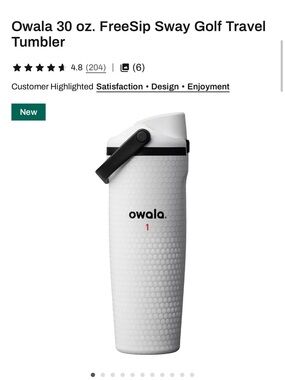 Owala 30 oz. FreeSip Sway Golf Travel Tumbler - White